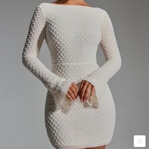 Elegant White Textured Dress